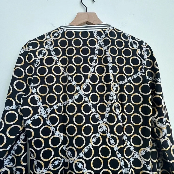 J McLaughlin Banded Collar Biscayne Tunic Top Gold Catalina Cloth Chain Print - Picture 11 of 16